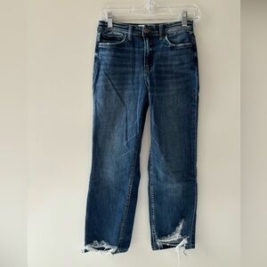 Flying Monkey Ambler High Rise Distressed Hem Straight Jeans Size 26